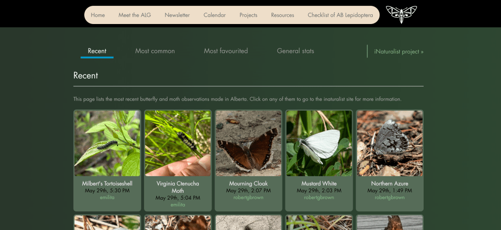 Alberta Lep Guild: interactive iNat&nbsp;feature
